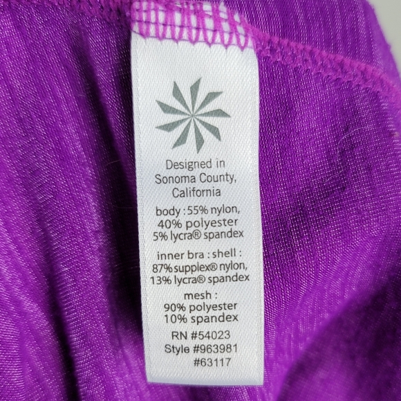 Athleta XS purple Criss cross back built in bra athletic workout tank - Picture 8 of 8